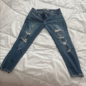 KanCan Distressed Skinny Jeans in Blue